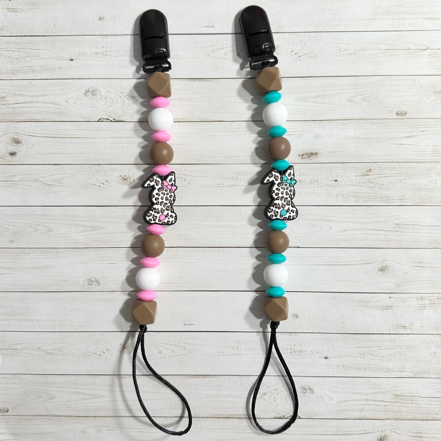 Cow Print Bunny Paci Clip