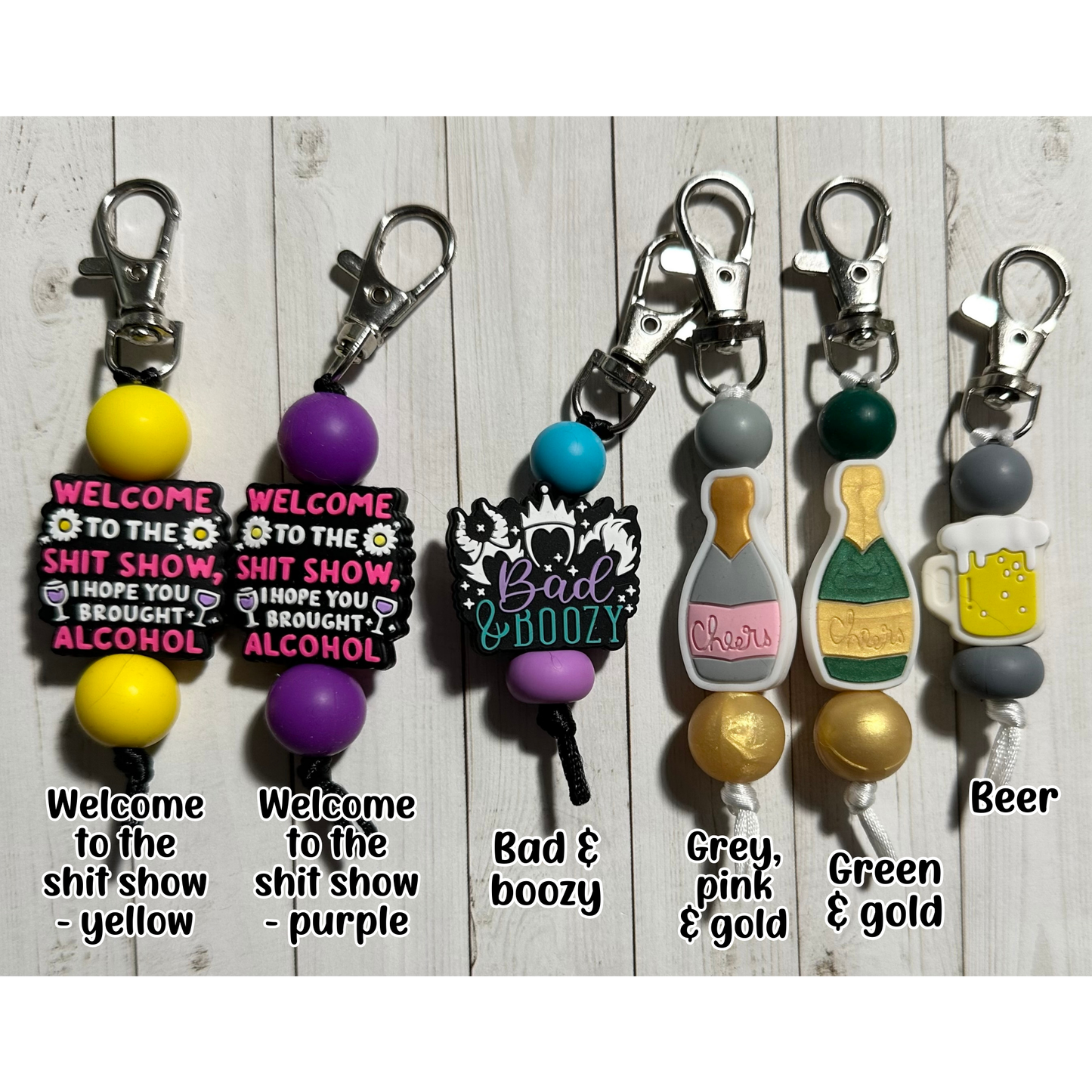 Alcohol Zipper Pulls