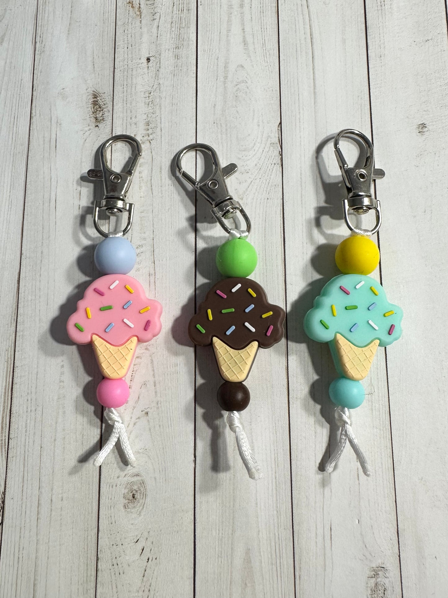 Ice Cream Cone Zipper Pulls