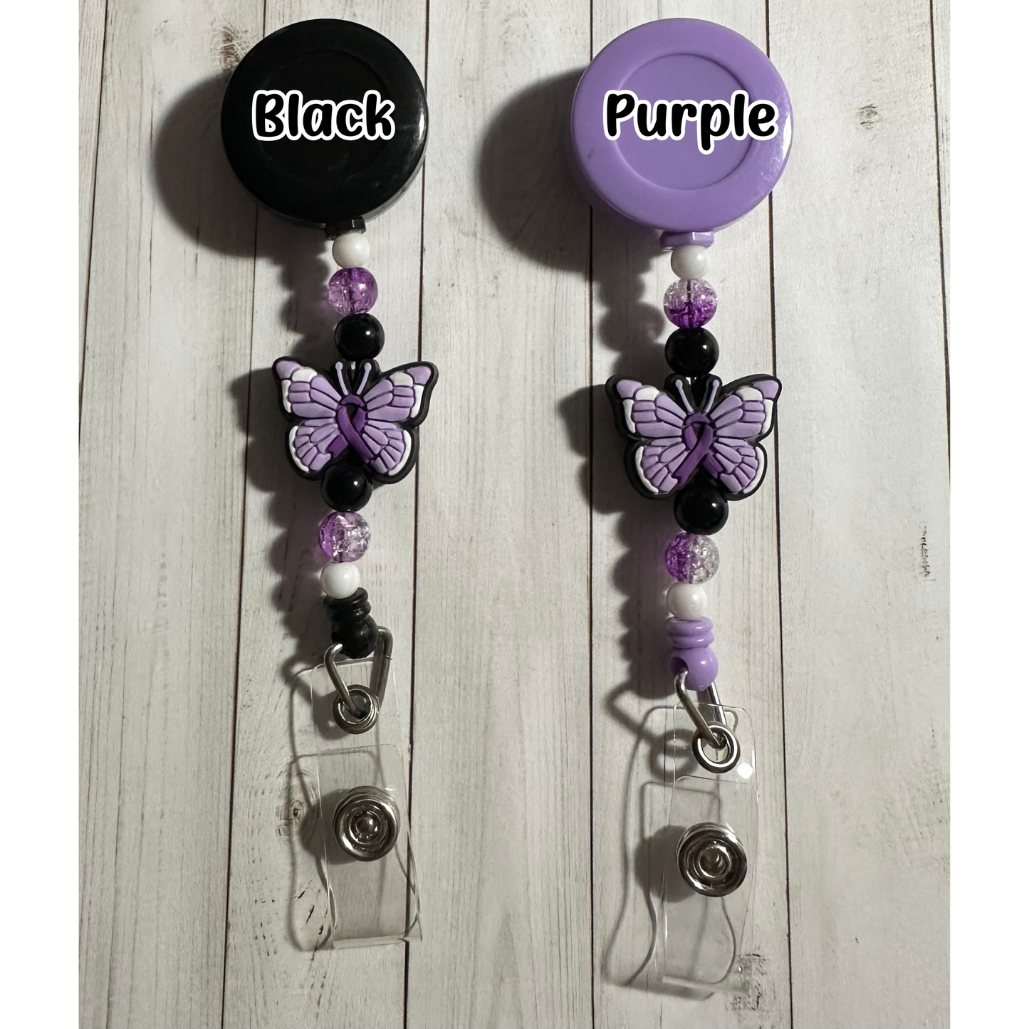 Purple Ribbon Butterfly Badge Reels