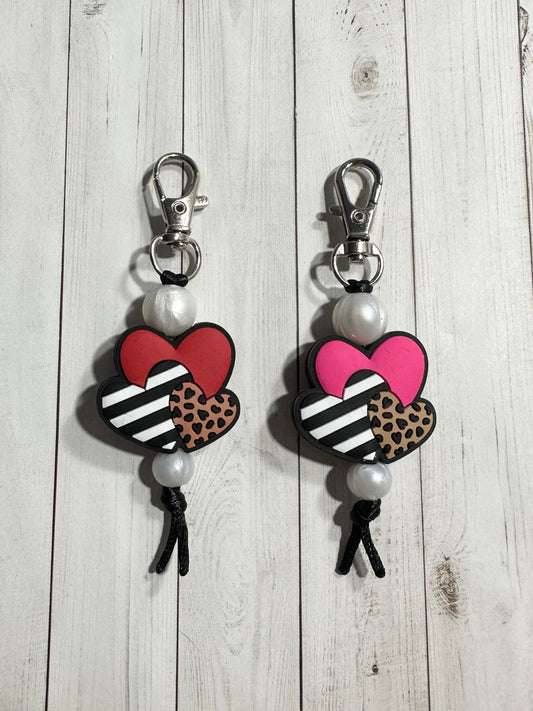 Triple Heart Zipper Pulls