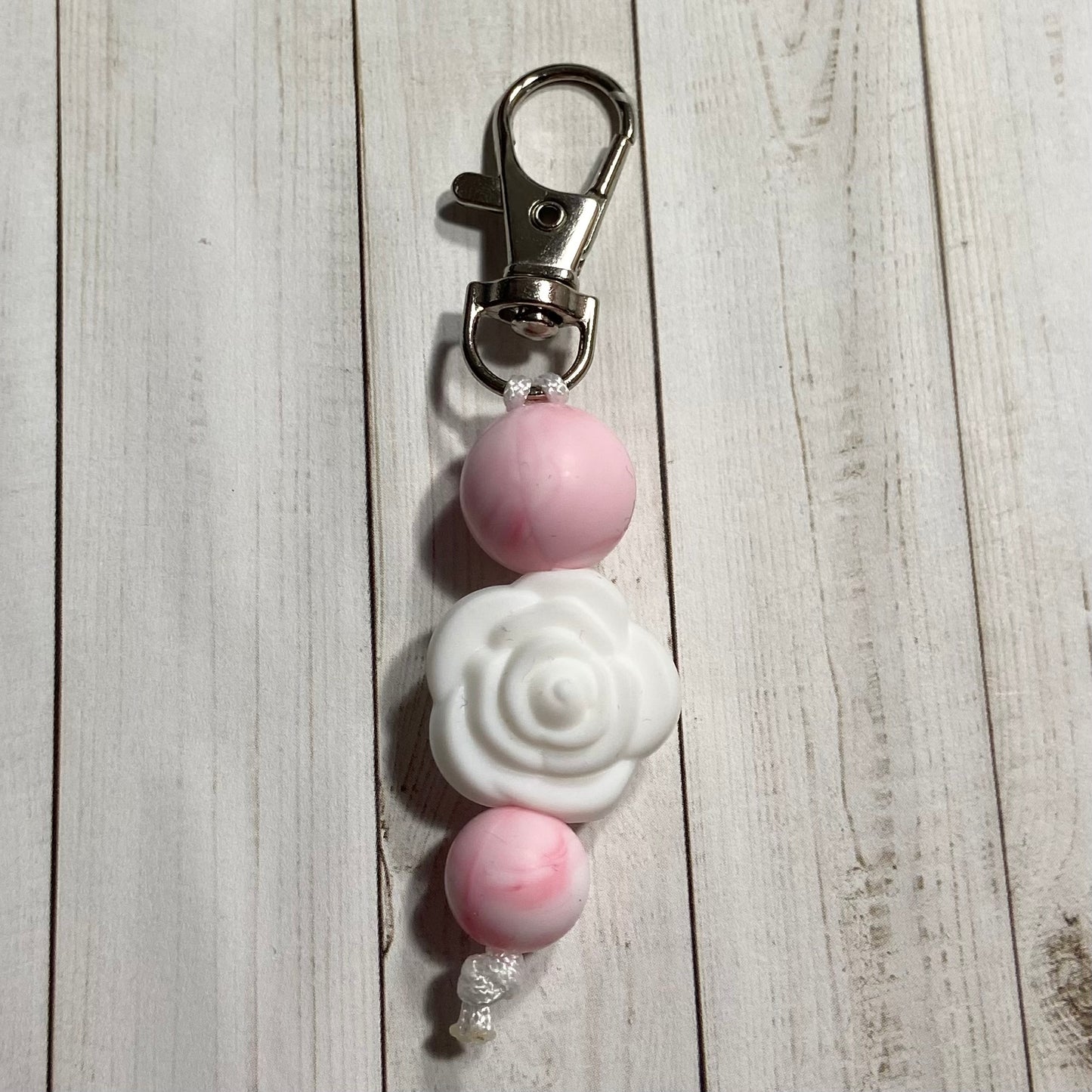 Rose & Candy Swirl Zipper Pull