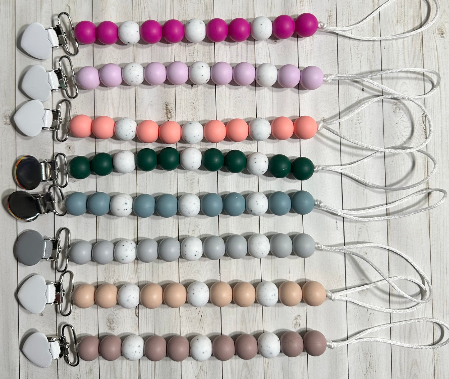 Speckled Paci Clips