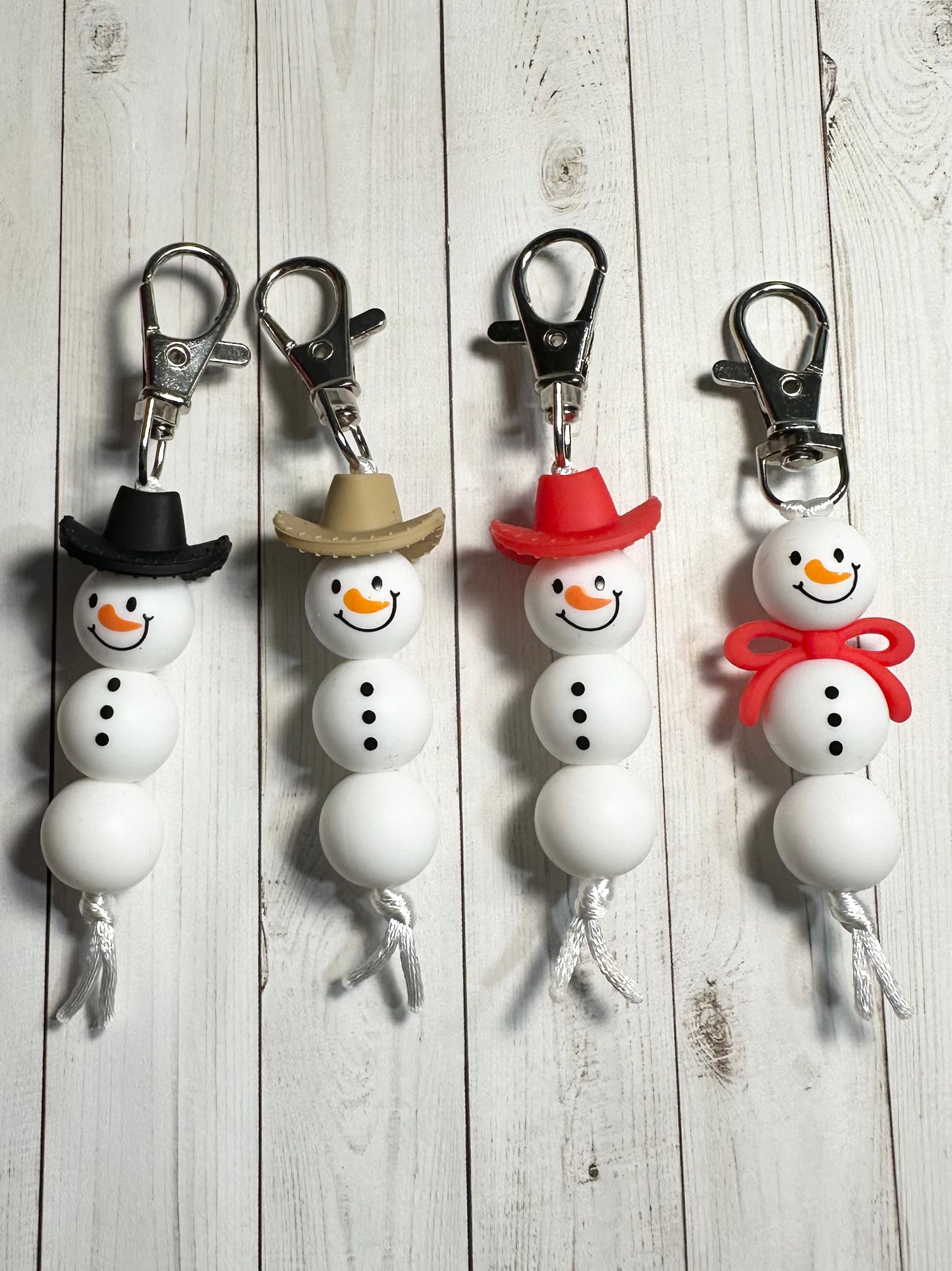 3D Snowman Zipper Pulls