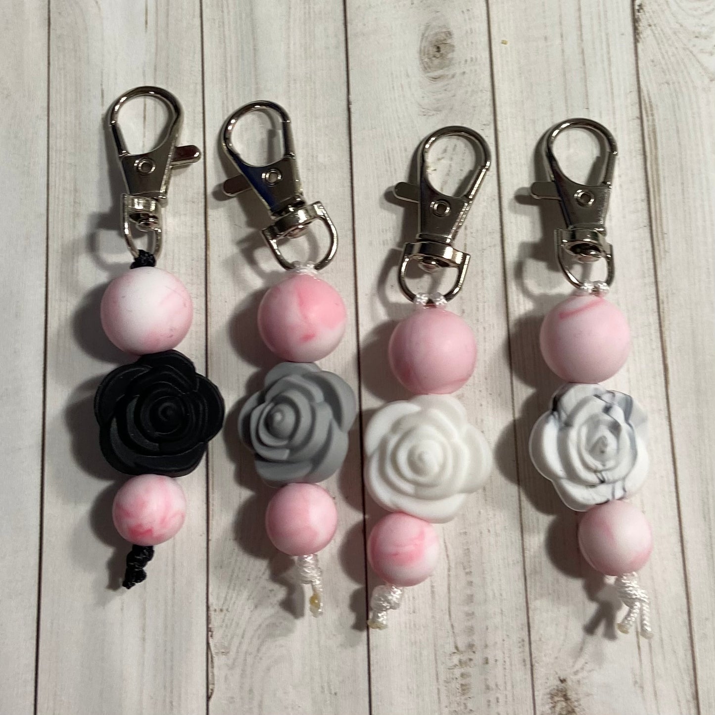 Rose & Candy Swirl Zipper Pull