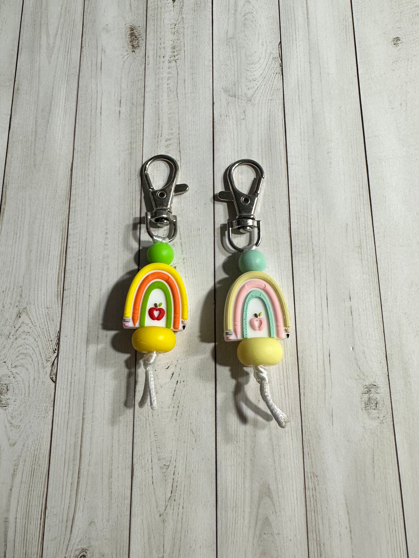 Teacher Rainbow Zipper Pull