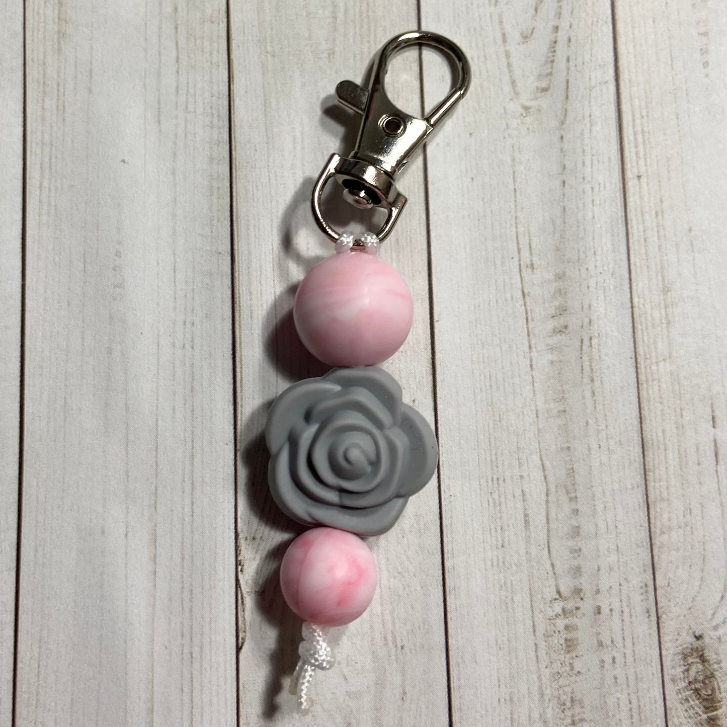 Rose & Candy Swirl Zipper Pull