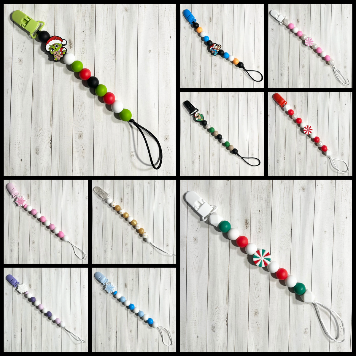 Winter & Christmas Paci Clips