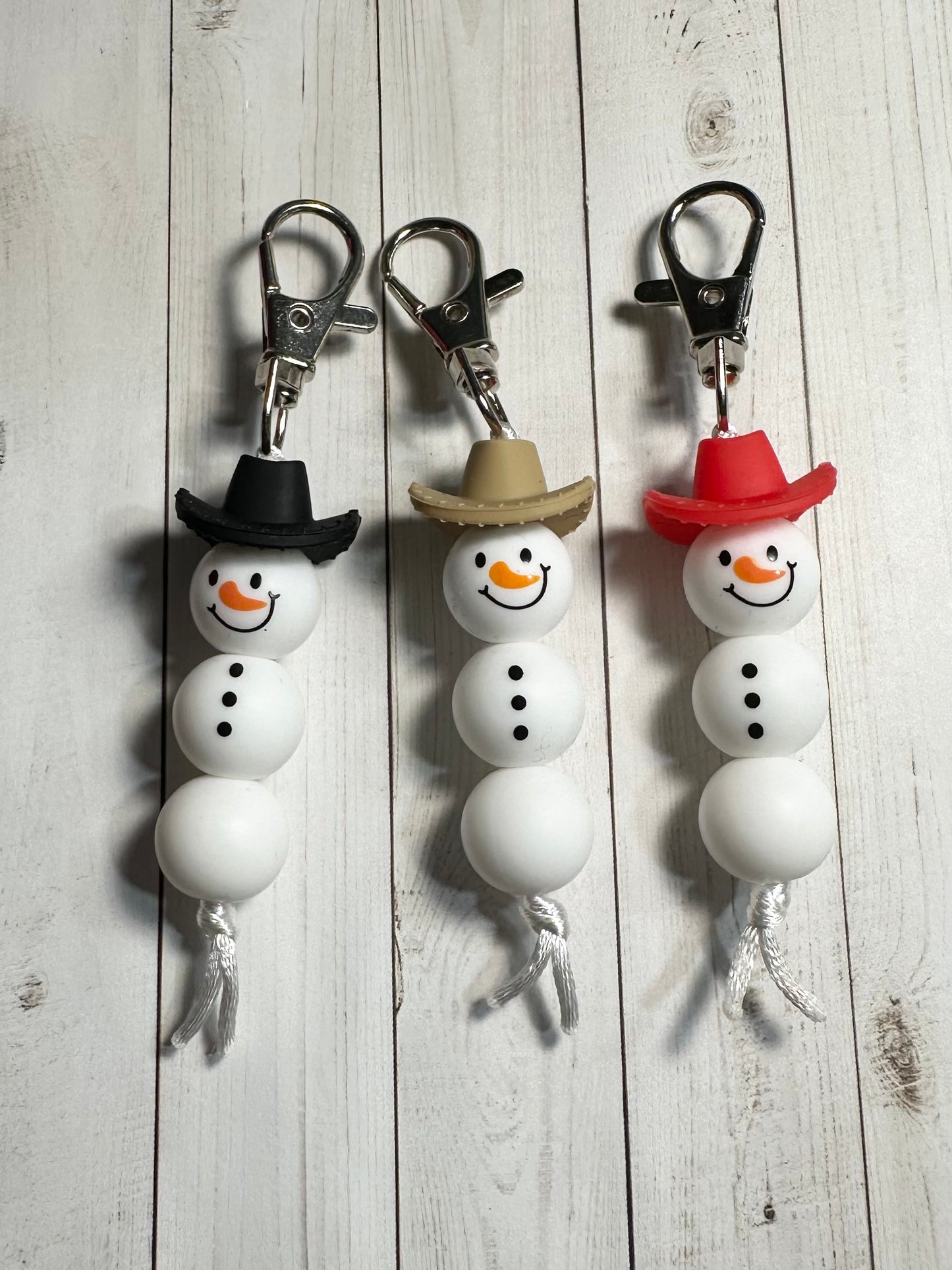 3D Snowman Zipper Pulls