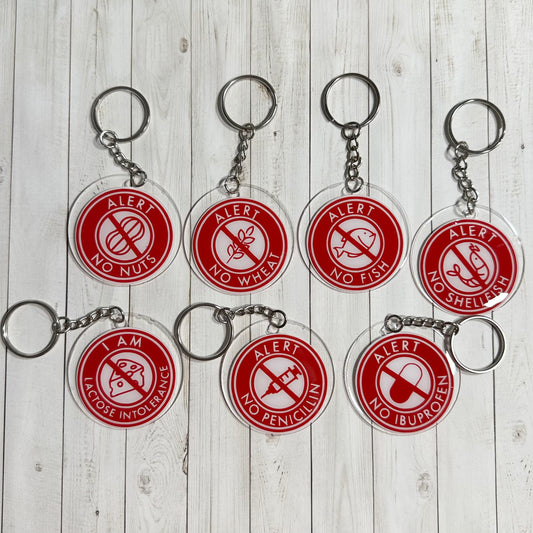 Allergy Alert Acrylic Keycain