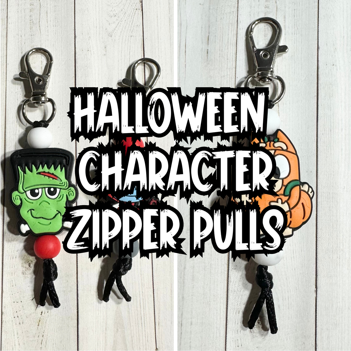 Halloween Character Zipper Pulls