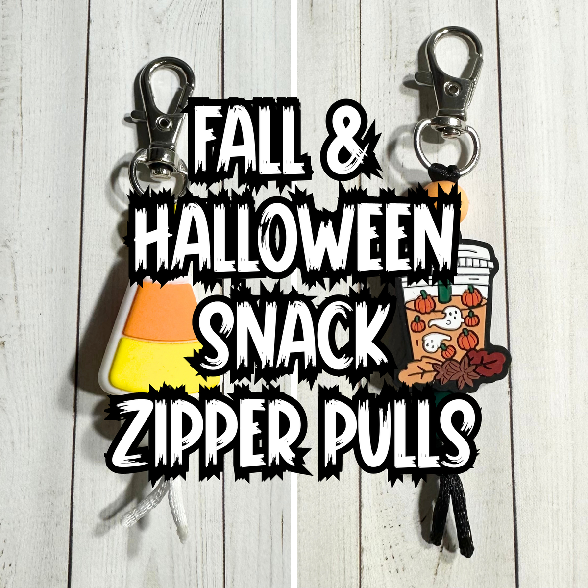 Fall & Halloween Snack Zipper Pulls