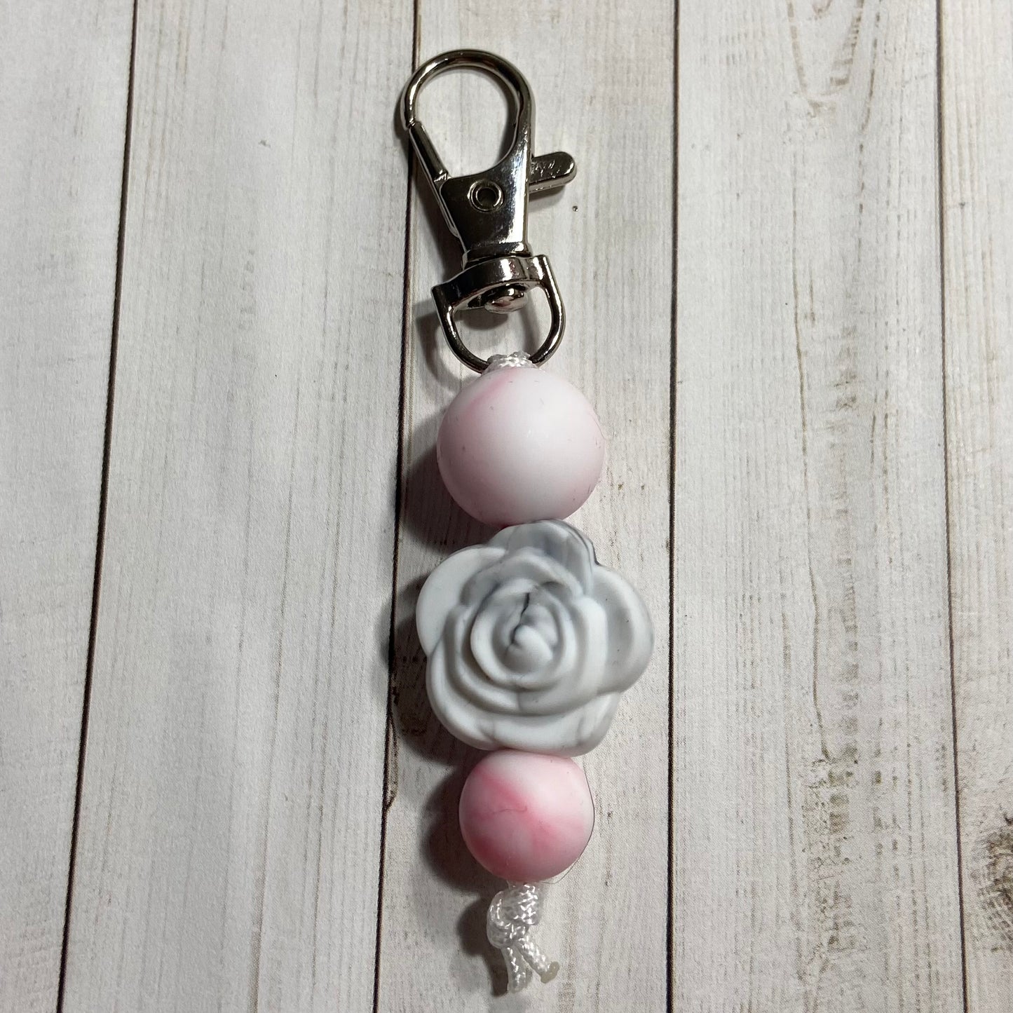 Rose & Candy Swirl Zipper Pull