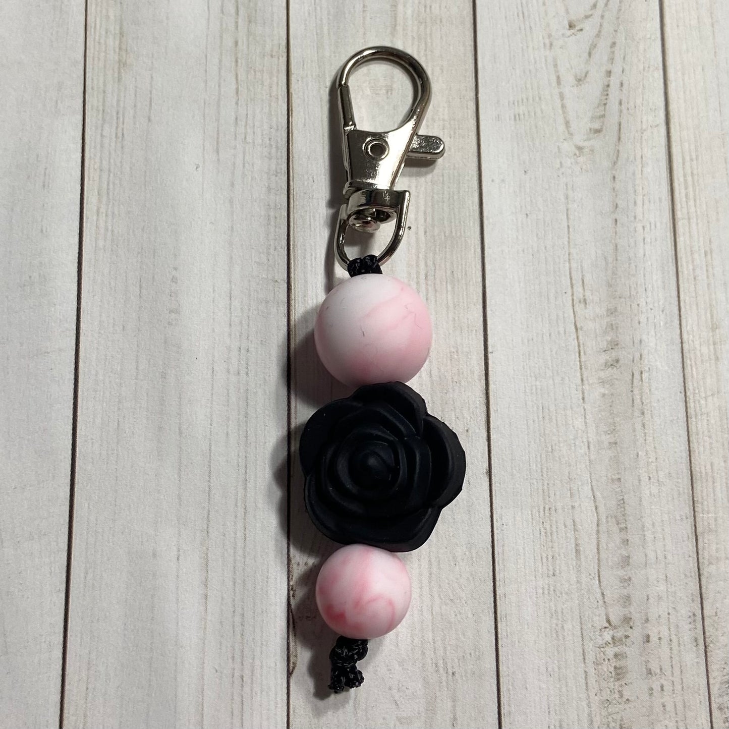 Rose & Candy Swirl Zipper Pull