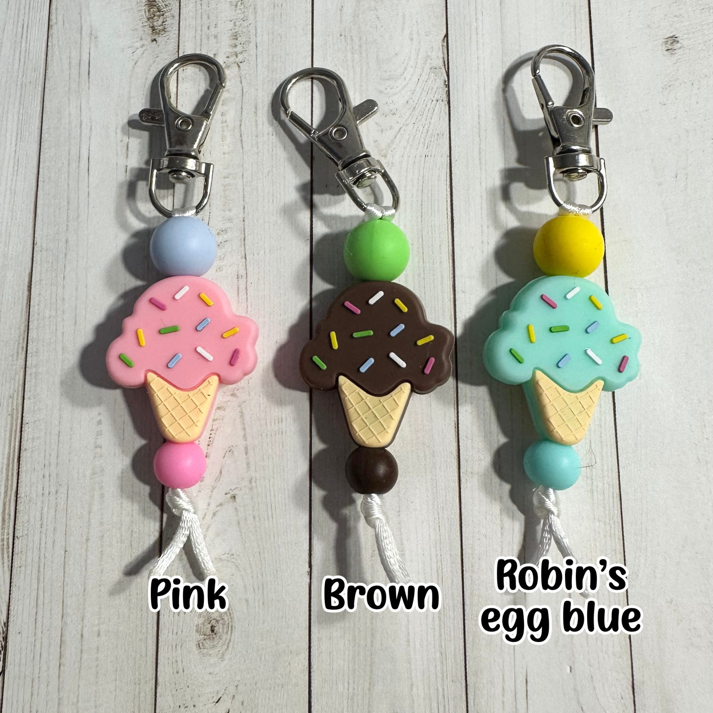 Ice Cream Cone Zipper Pulls