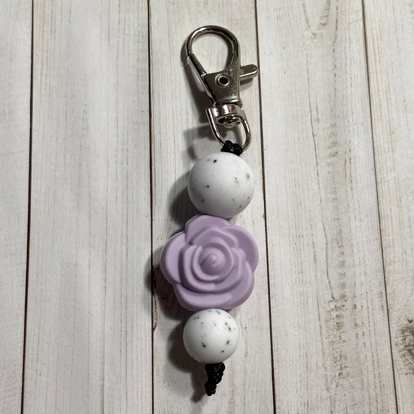 Rose & Speckled Zipper Pull