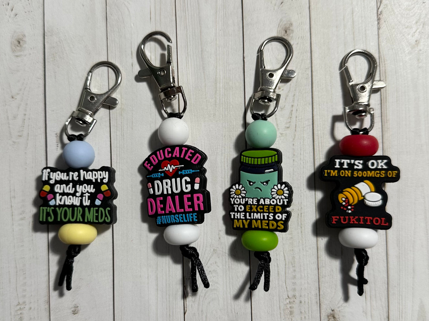 18+ Medication Zipper Pulls