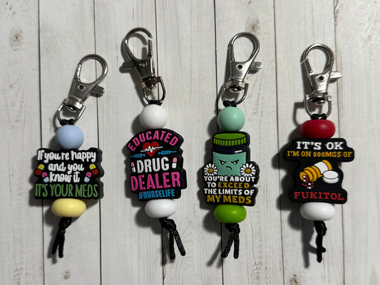 18+ Medication Zipper Pulls
