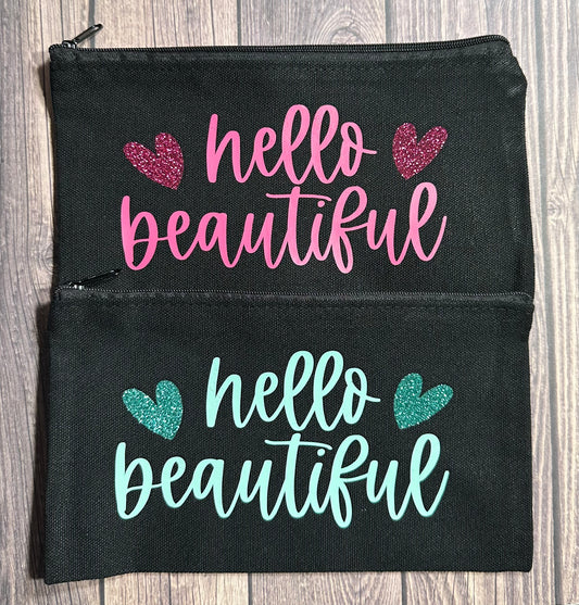 Hello Beautiful Zipper Pouch