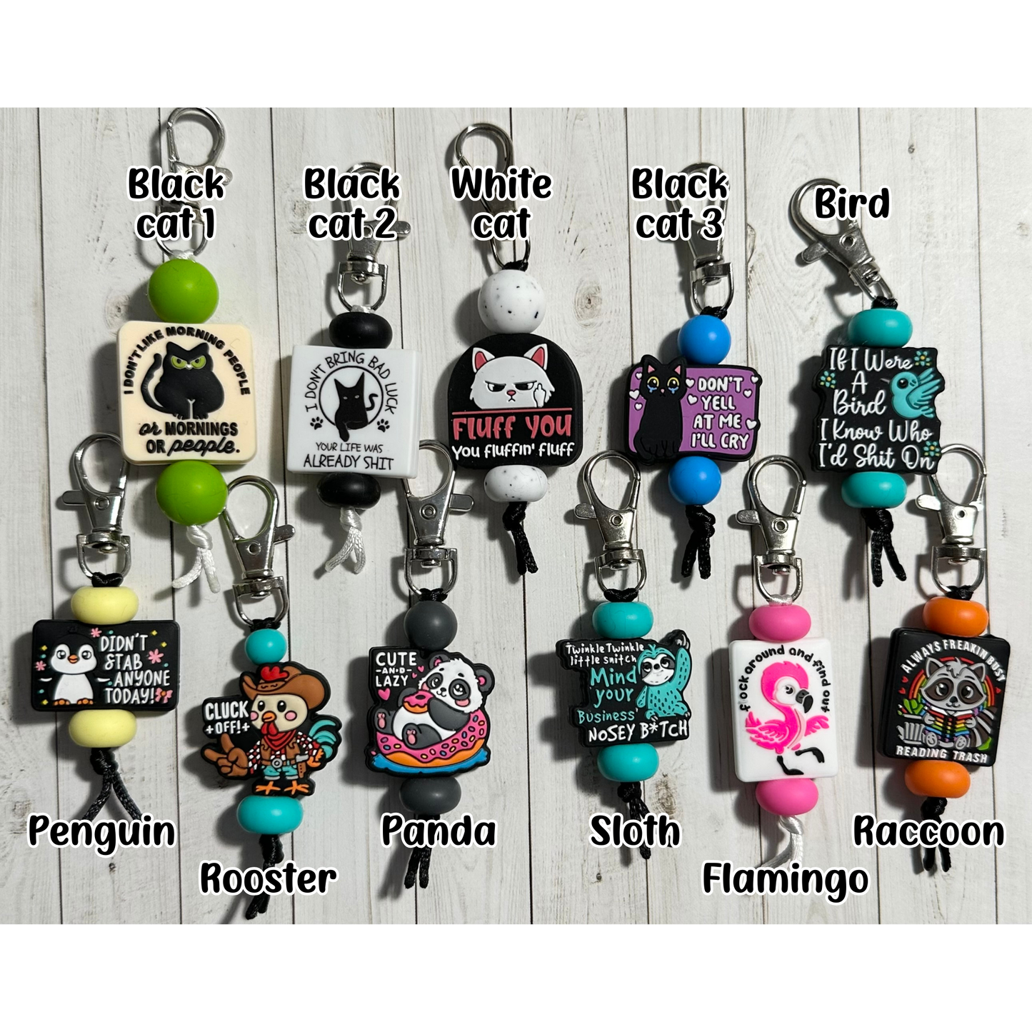Animal 18+ Zipper Pulls